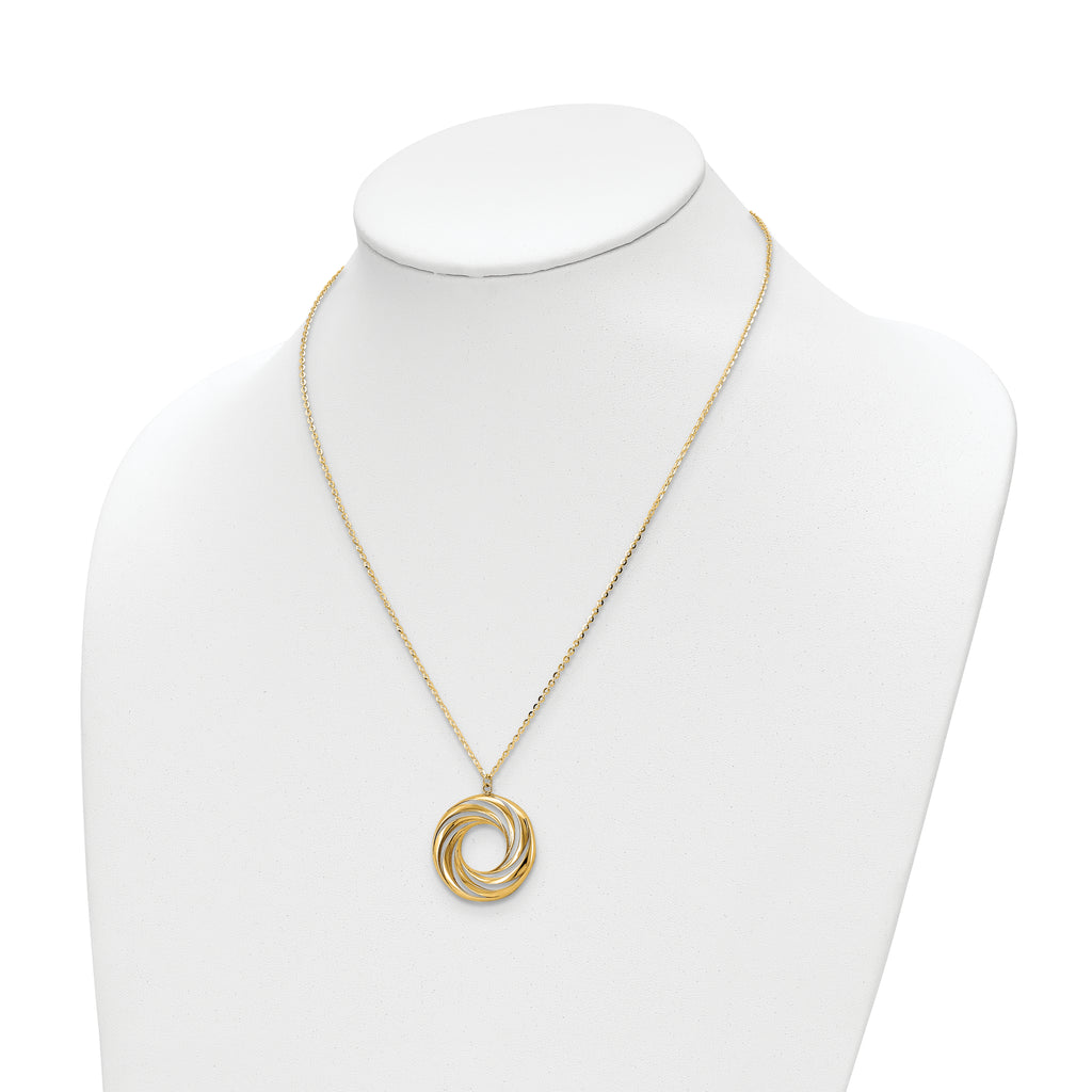 14k Polished and Brushed Necklace