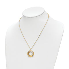 14k Polished and Brushed Necklace