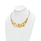 14k Polished Textured w/ 2in ext Necklace