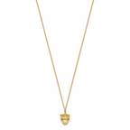 14k Polished D/C Green Enamel Tiger Necklace