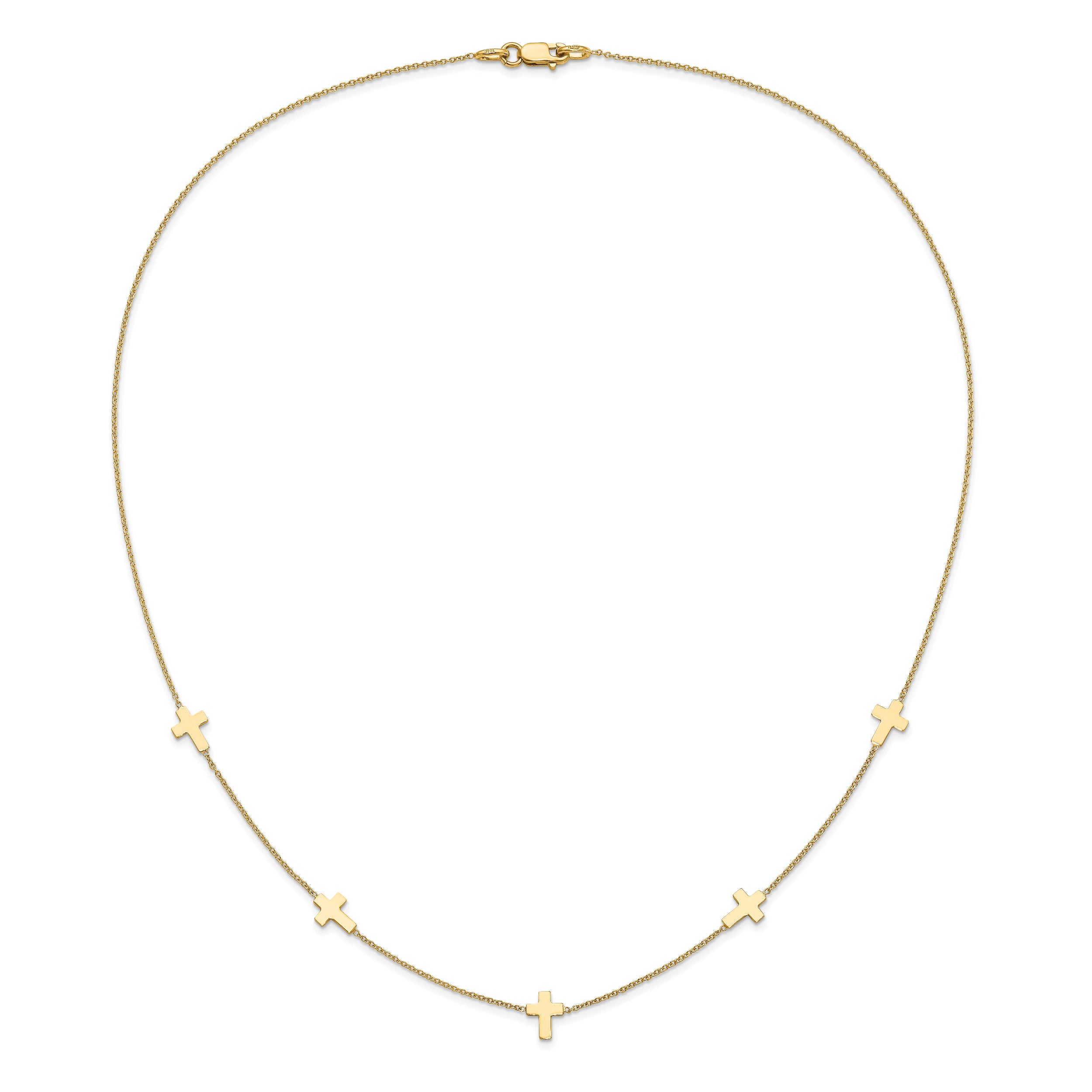 14k Polished Cross Necklace