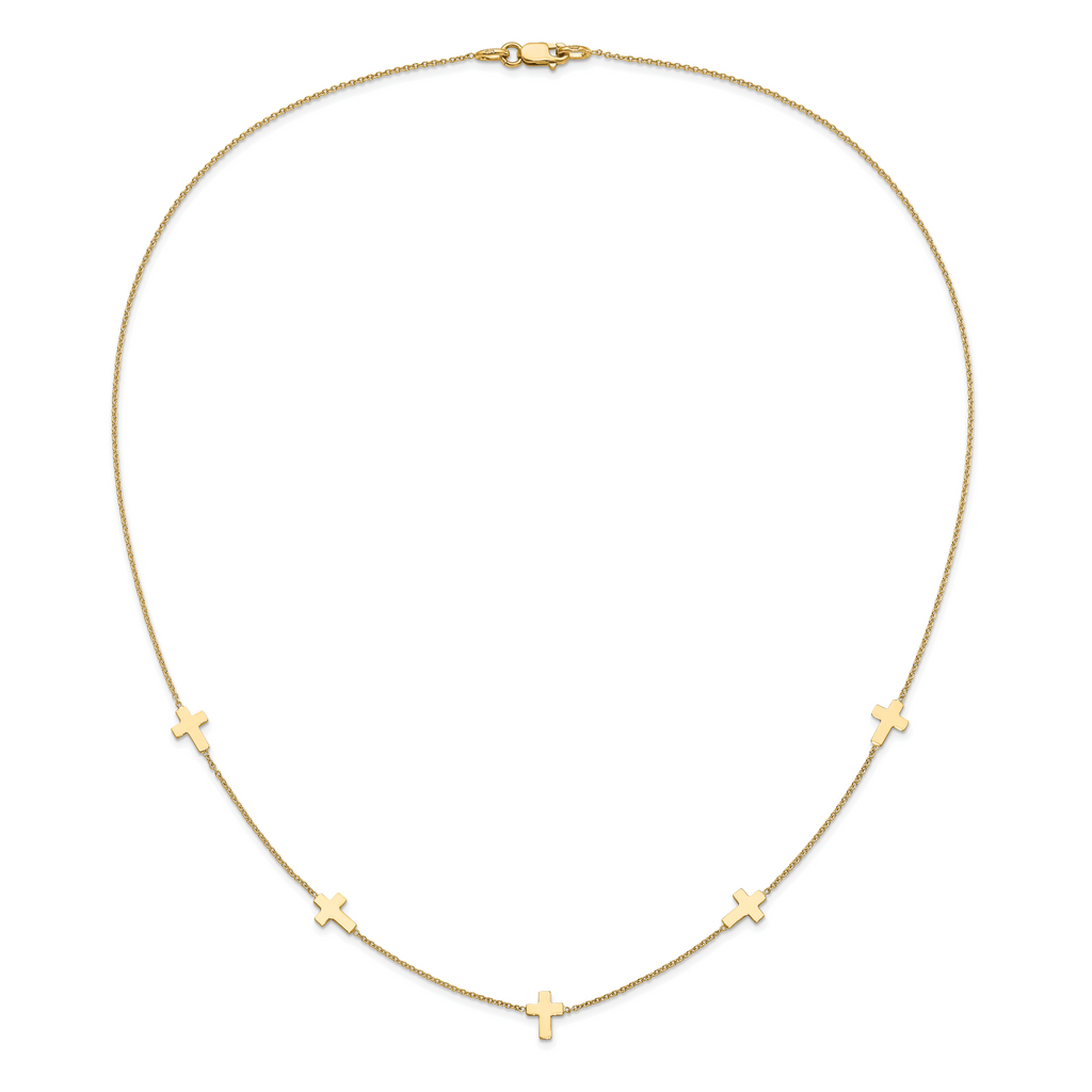 14k Polished Cross Necklace