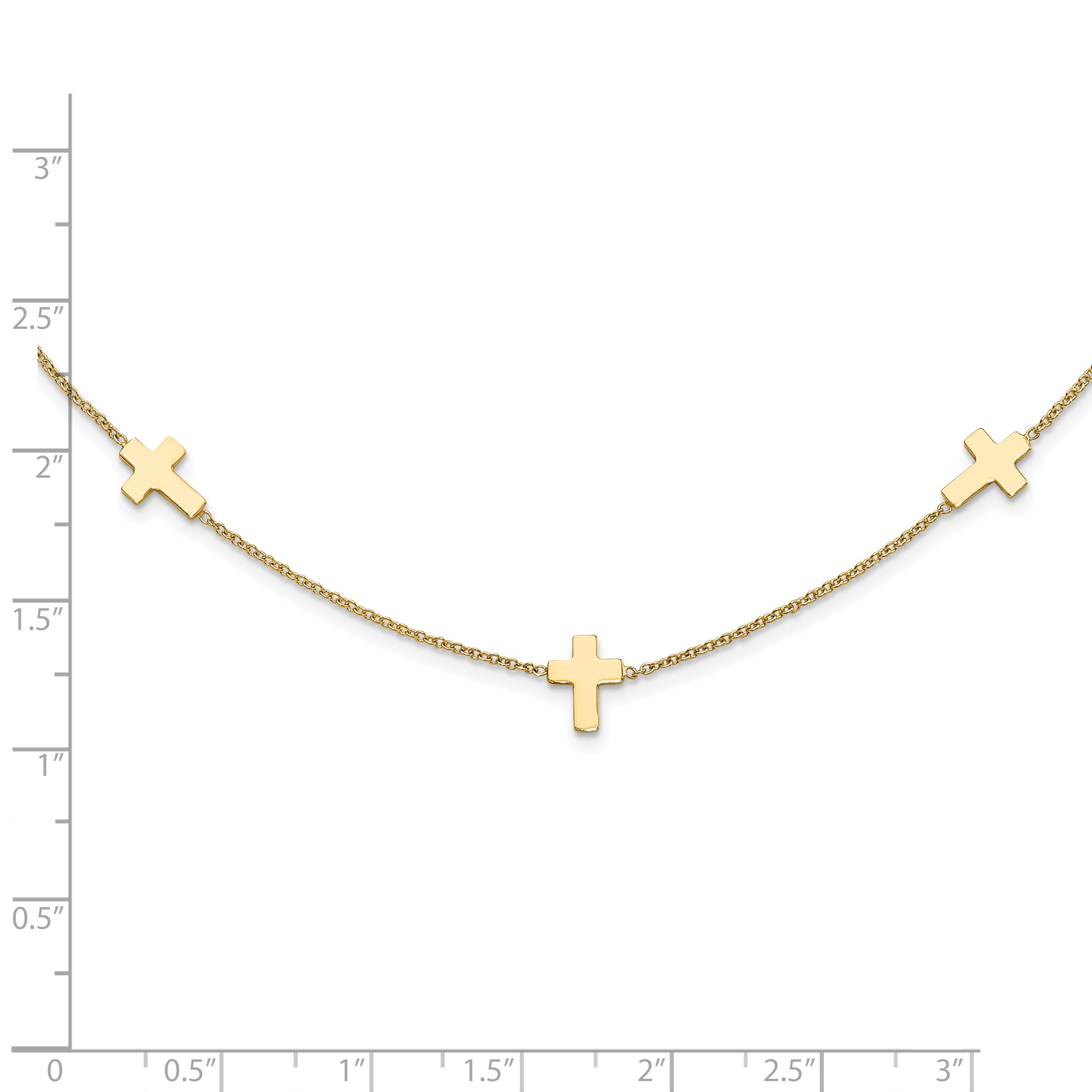 14k Polished Cross Necklace