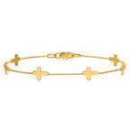 14k Polished Cross Bracelet