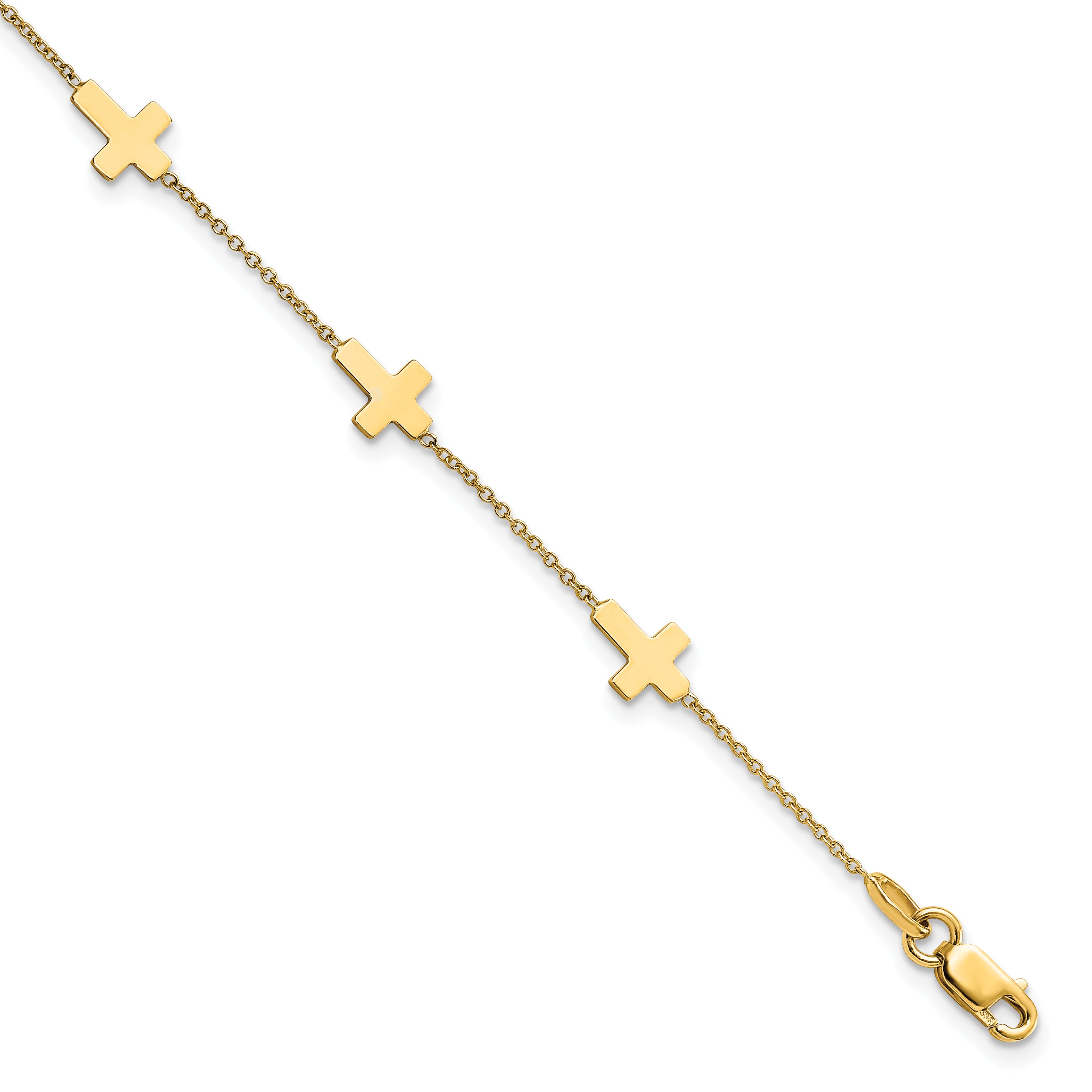 14k Polished Cross Bracelet Main image