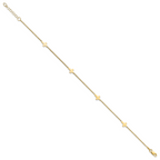14k Polished Cross 9in w/ 1in ext. Anklet