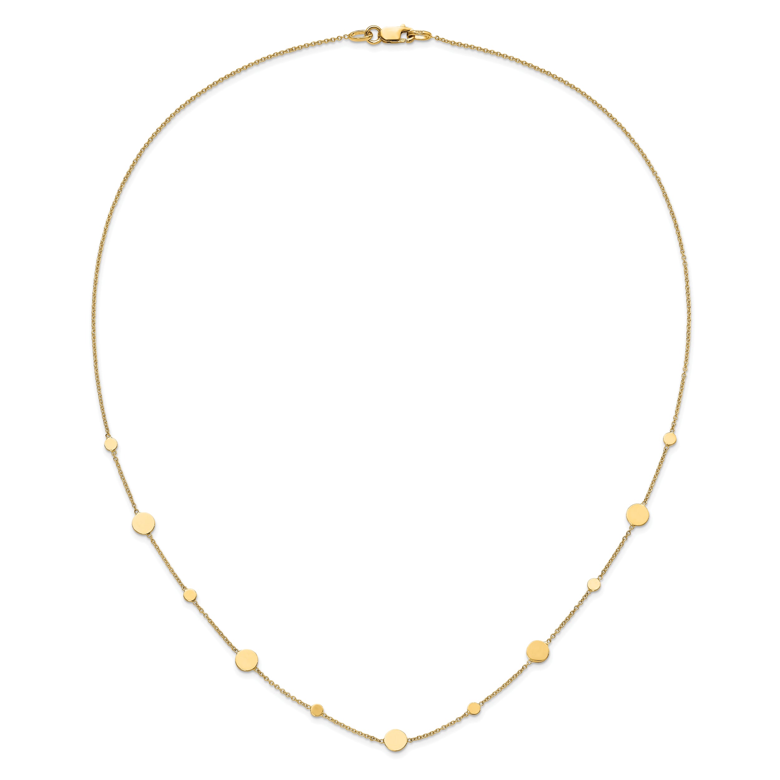 14k Polished Disc Necklace