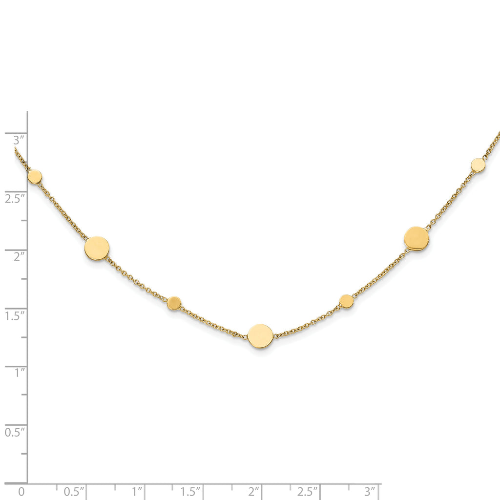 14k Polished Disc Necklace