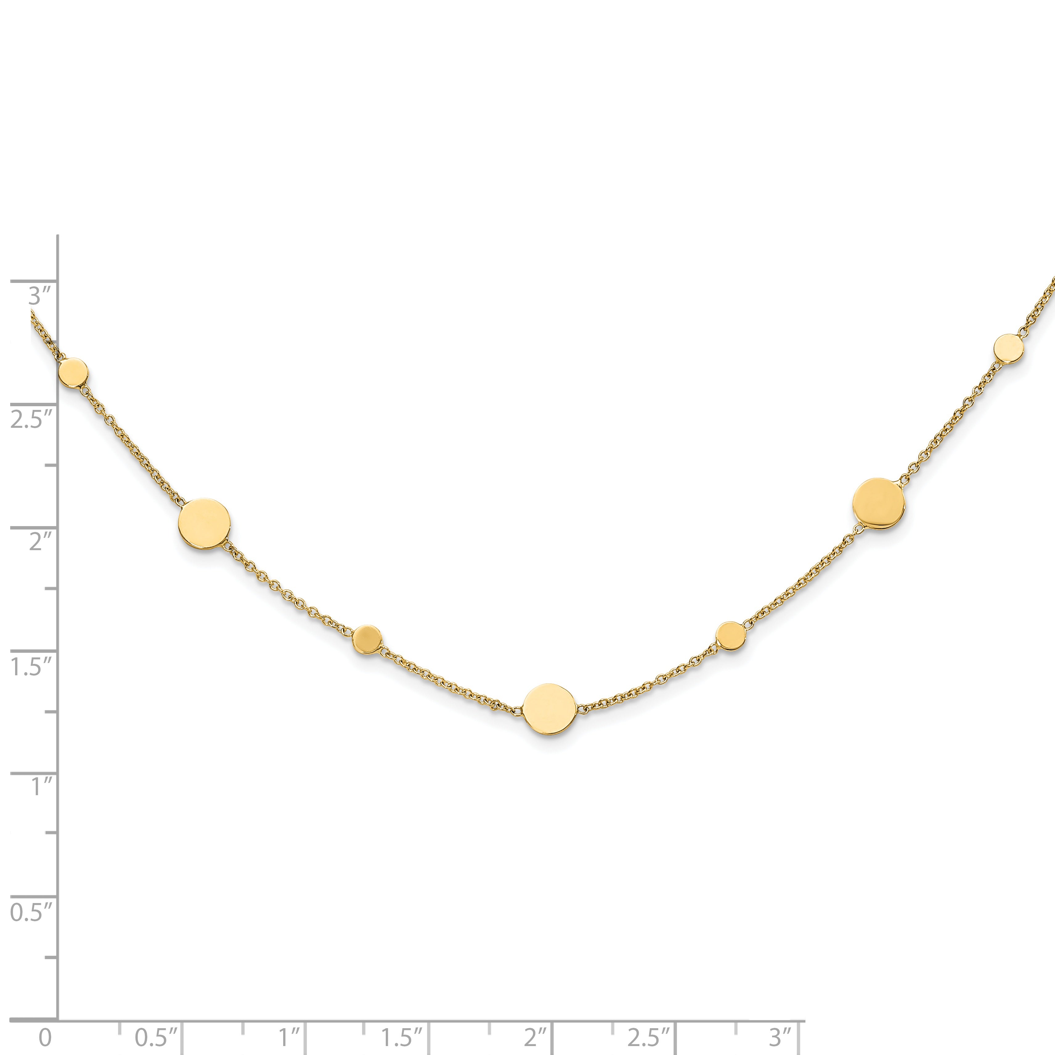 14k Polished Disc Necklace
