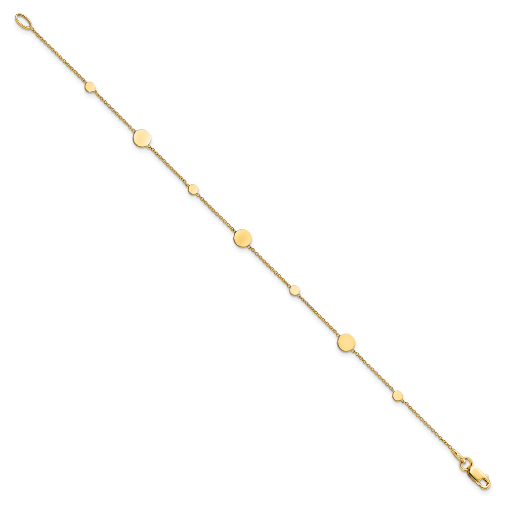 14k Polished Disc Bracelet