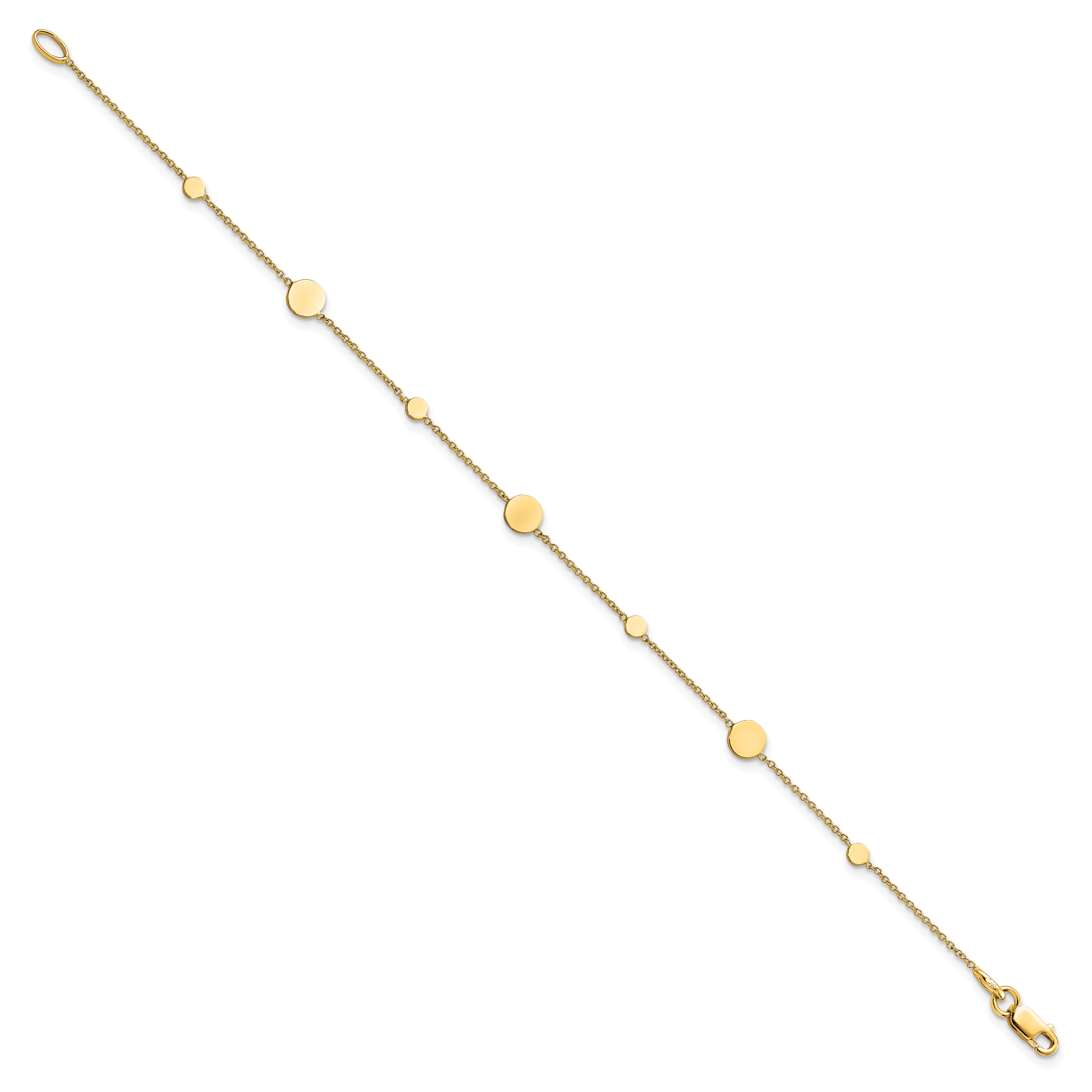 14k Polished Disc Bracelet