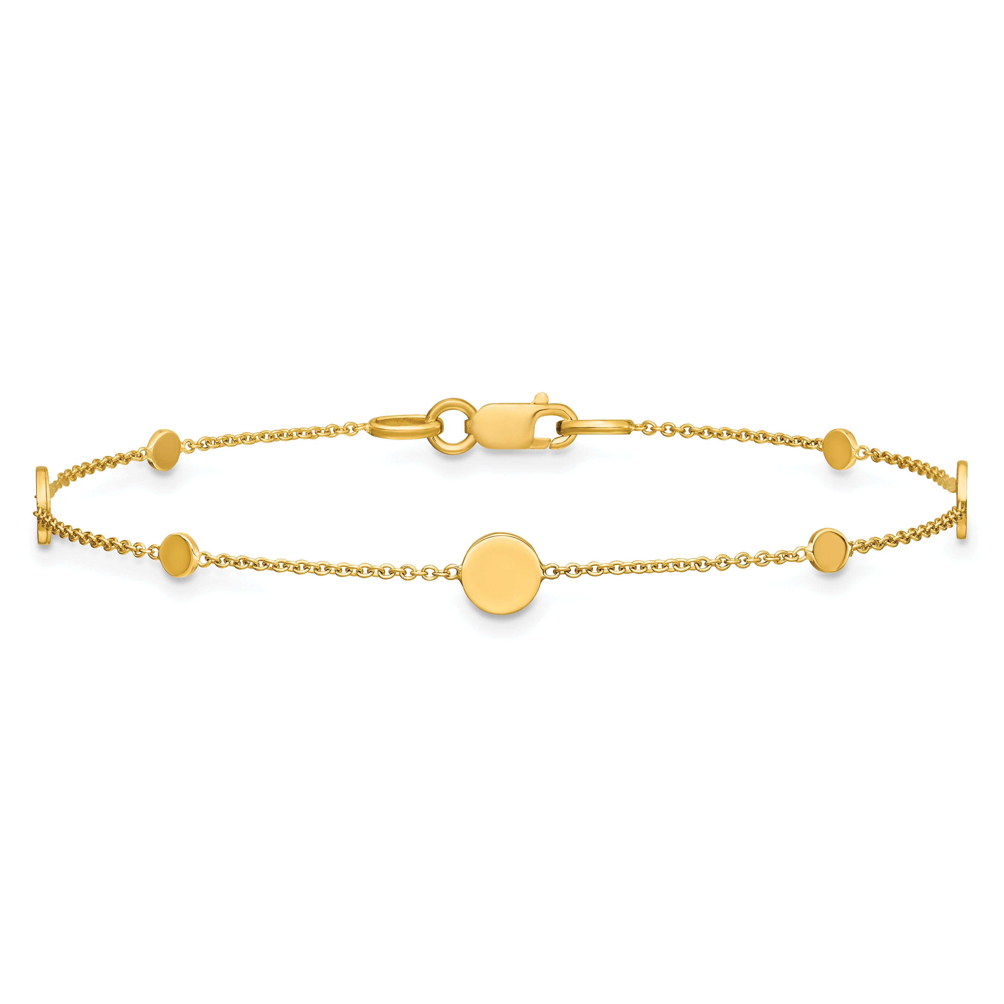 14k Polished Disc Bracelet