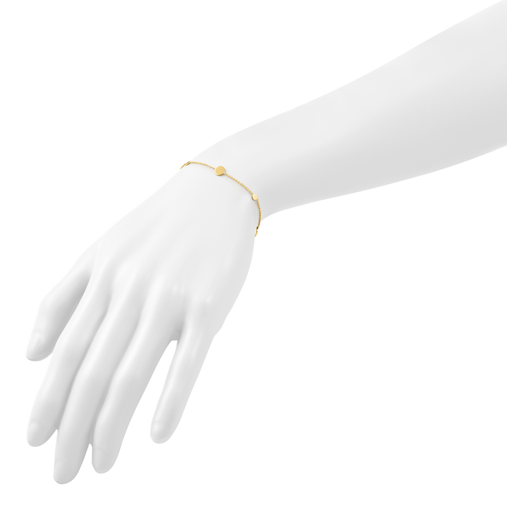 14k Polished Disc Bracelet