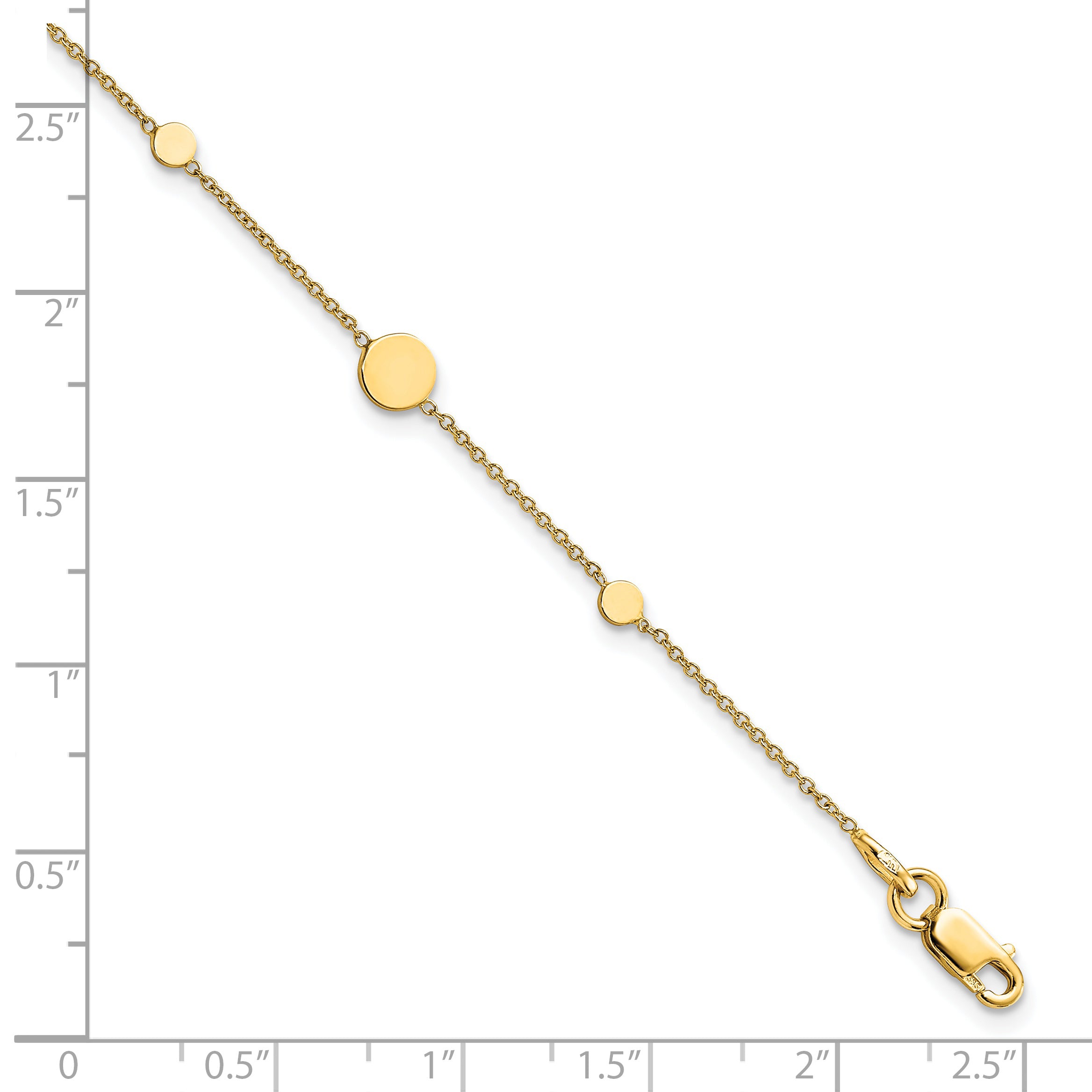 14k Polished Disc Bracelet