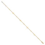 14k Polished Discs 9 inch Plus 1 inch Extender - Total 10 inch Anklet