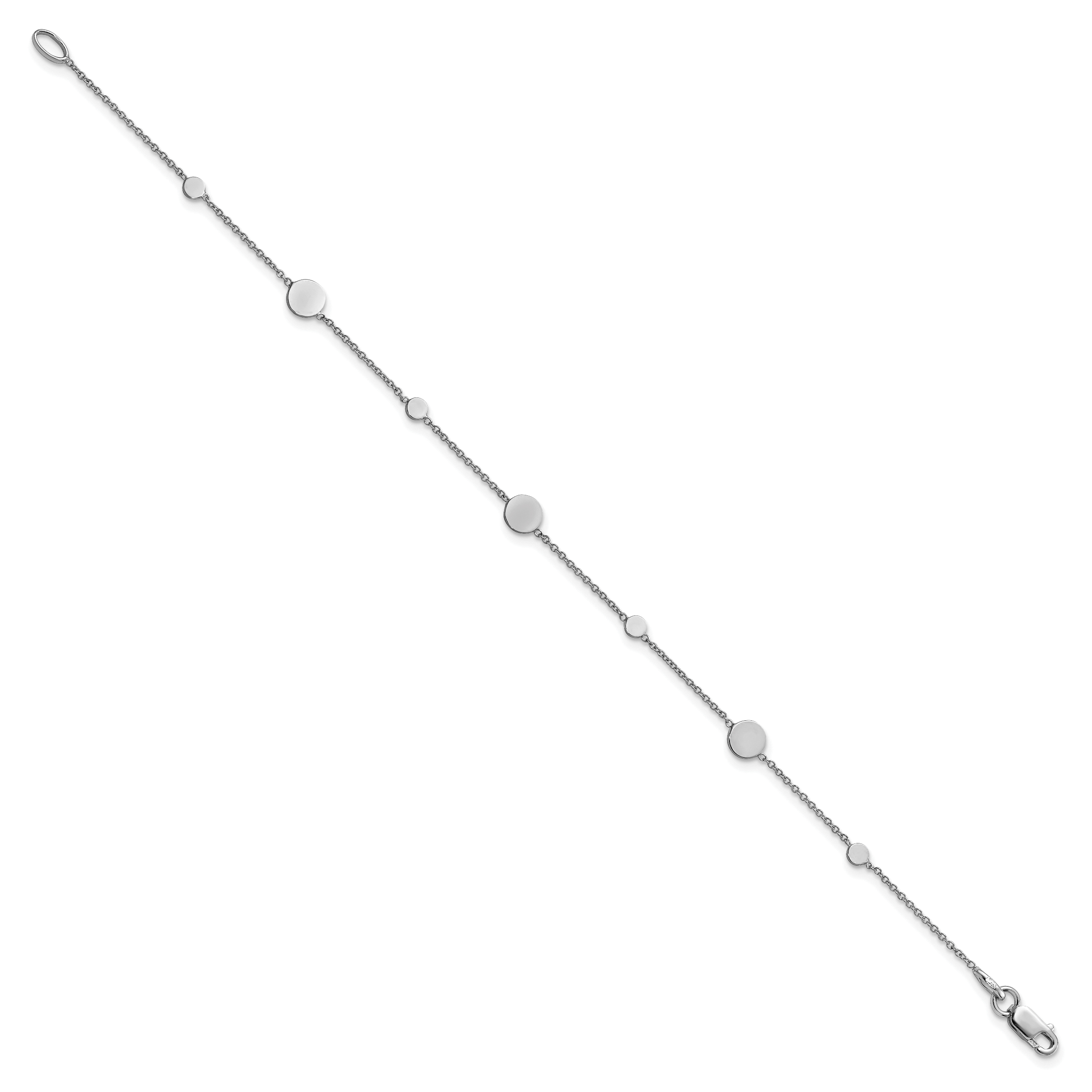 14k White Gold Polished Disc Bracelet Secondary image