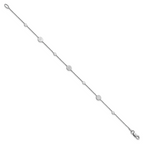 14k White Gold Polished Disc Bracelet
