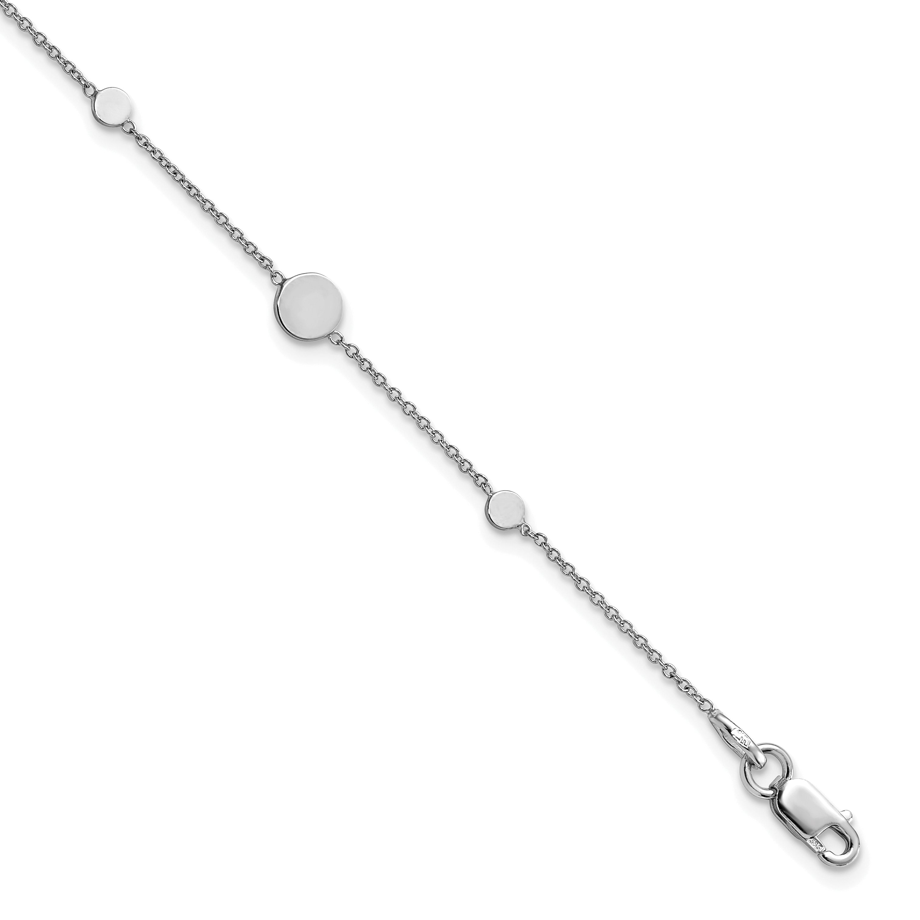 14k White Gold Polished Disc Bracelet Main image