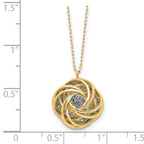 14K Two-tone Polished D/C Love Knot Necklace