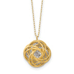 14K Two-tone Polished D/C Love Knot Necklace