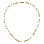 14k Polished Textured Oval Link Necklace
