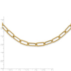 14k Polished Textured Oval Link Necklace