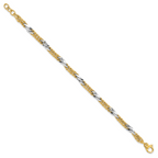 14k Two-tone Polished D/C Link w/ .5in ext. Bracelet