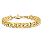14k Polished Scratch-finish Link w/ .75in ext. Bracelet