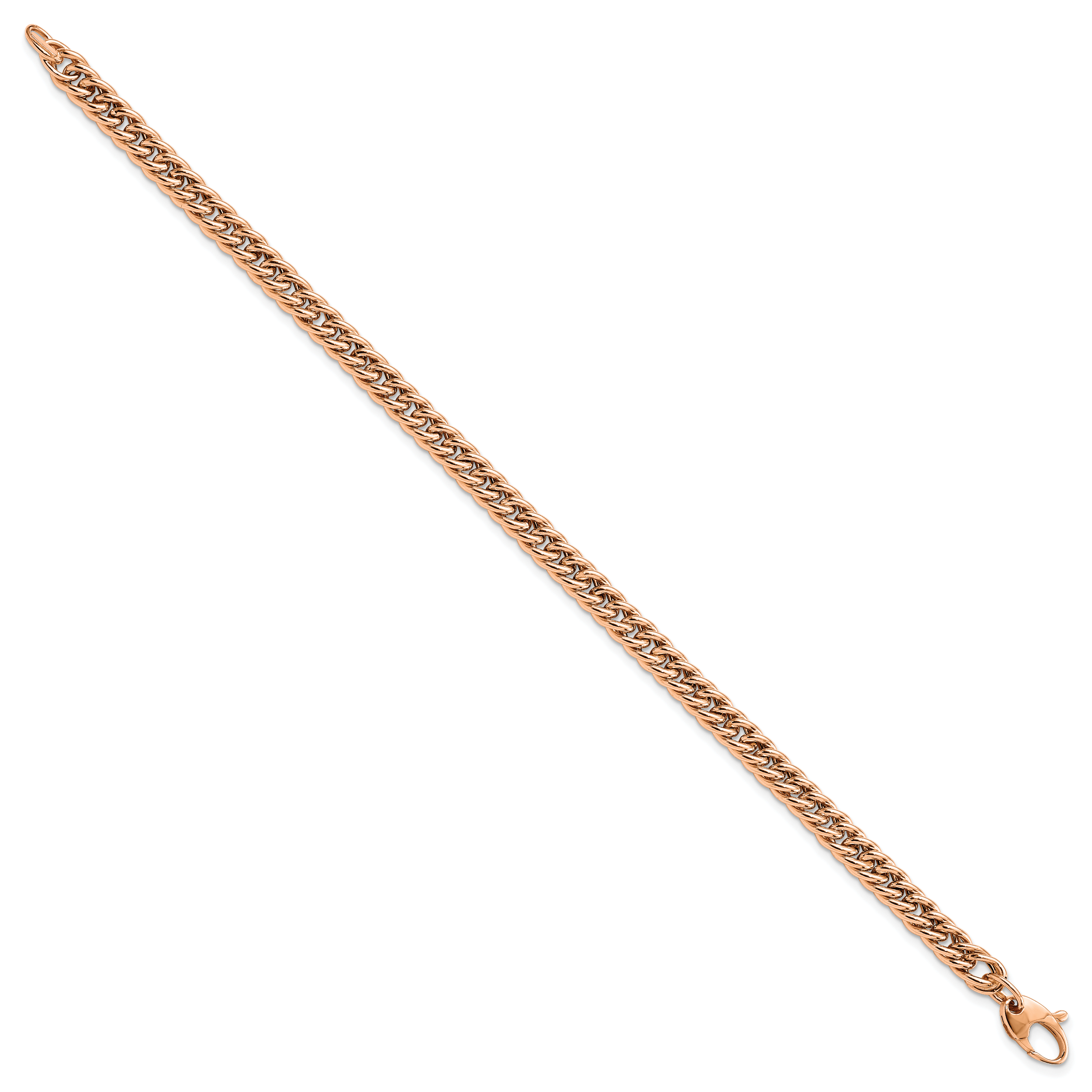 14K Rose Gold Polished Curb Link Bracelet Secondary image
