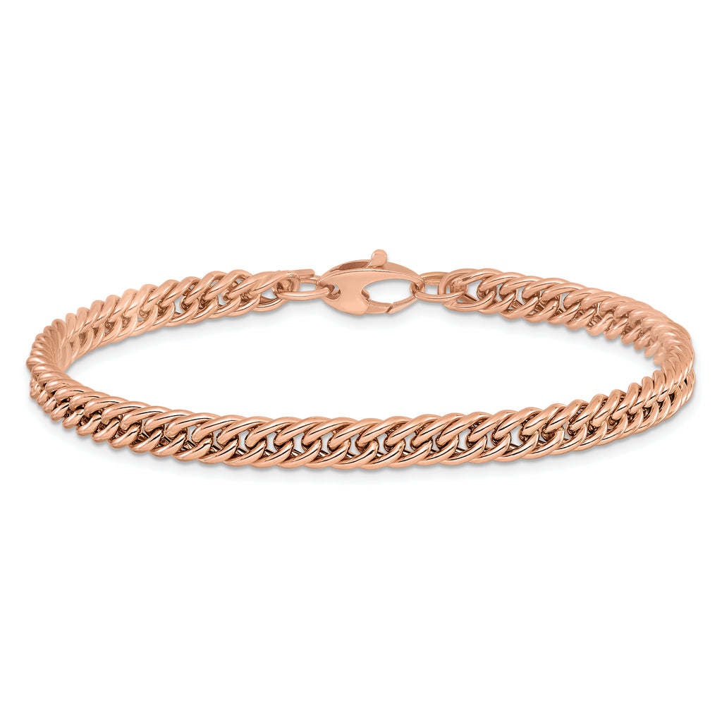 14K Rose Gold Polished Curb Link Bracelet