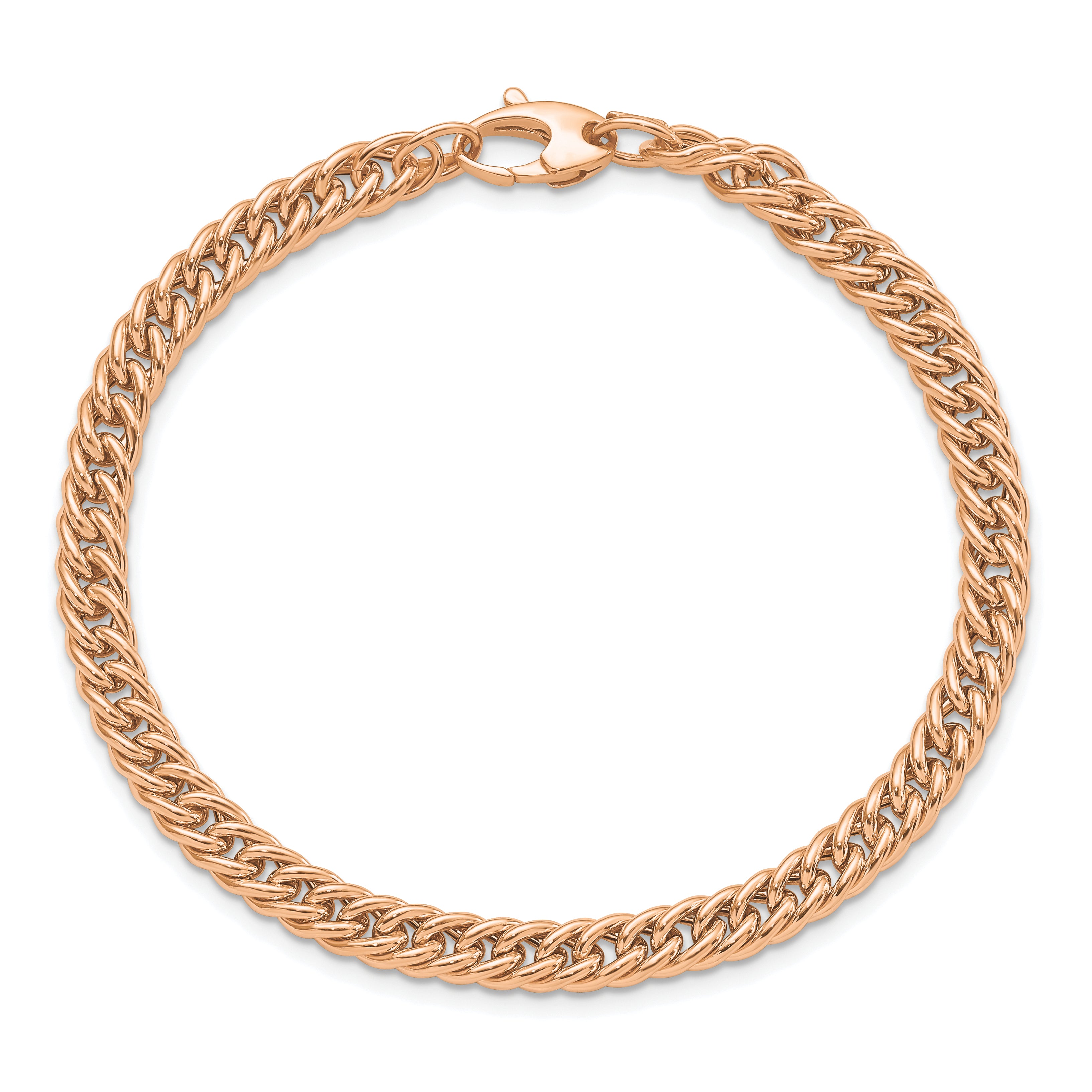 14K Rose Gold Polished Curb Link Bracelet