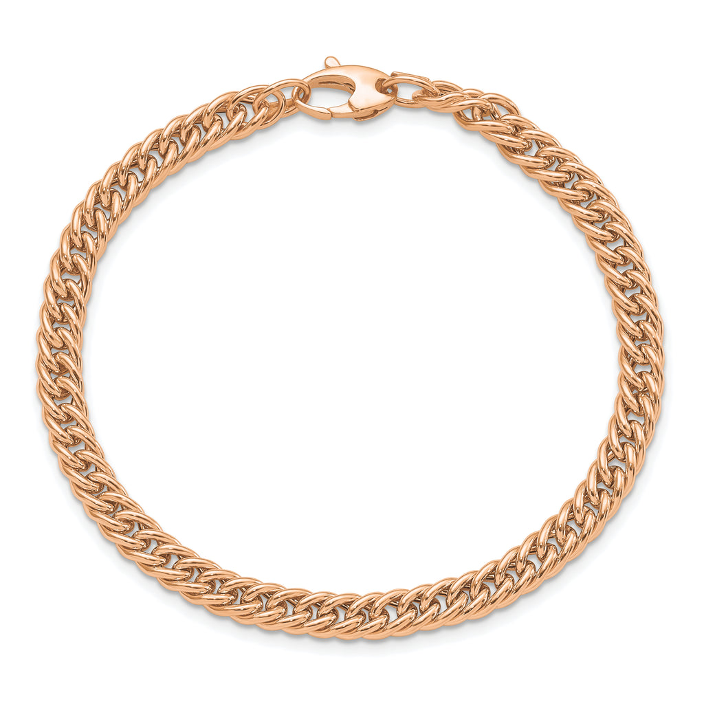 14K Rose Gold Polished Curb Link Bracelet