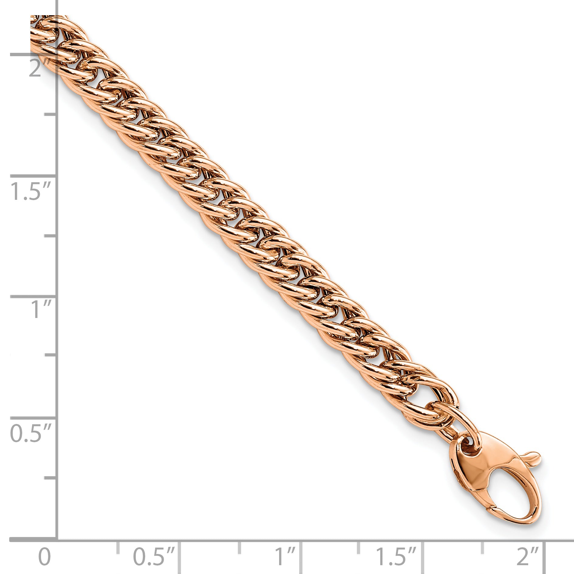 14K Rose Gold Polished Curb Link Bracelet