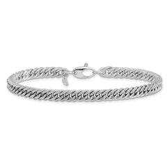 14K White Gold Polished Curb Link Bracelet