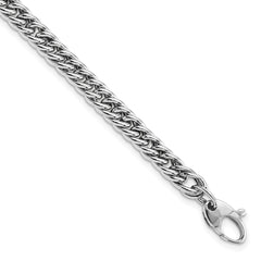 14K White Gold Polished Curb Link Bracelet