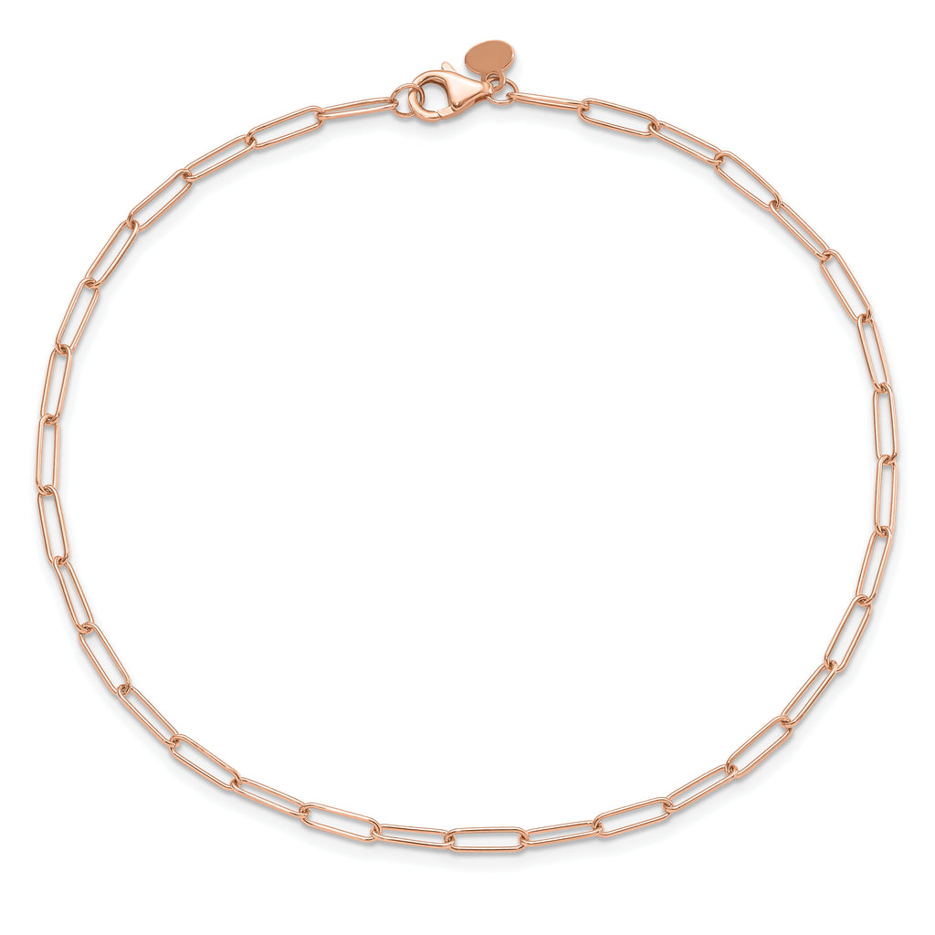 14K Rose Gold Polished Fancy Link Anklet
