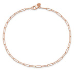 14K Rose Gold Polished Fancy Link Anklet