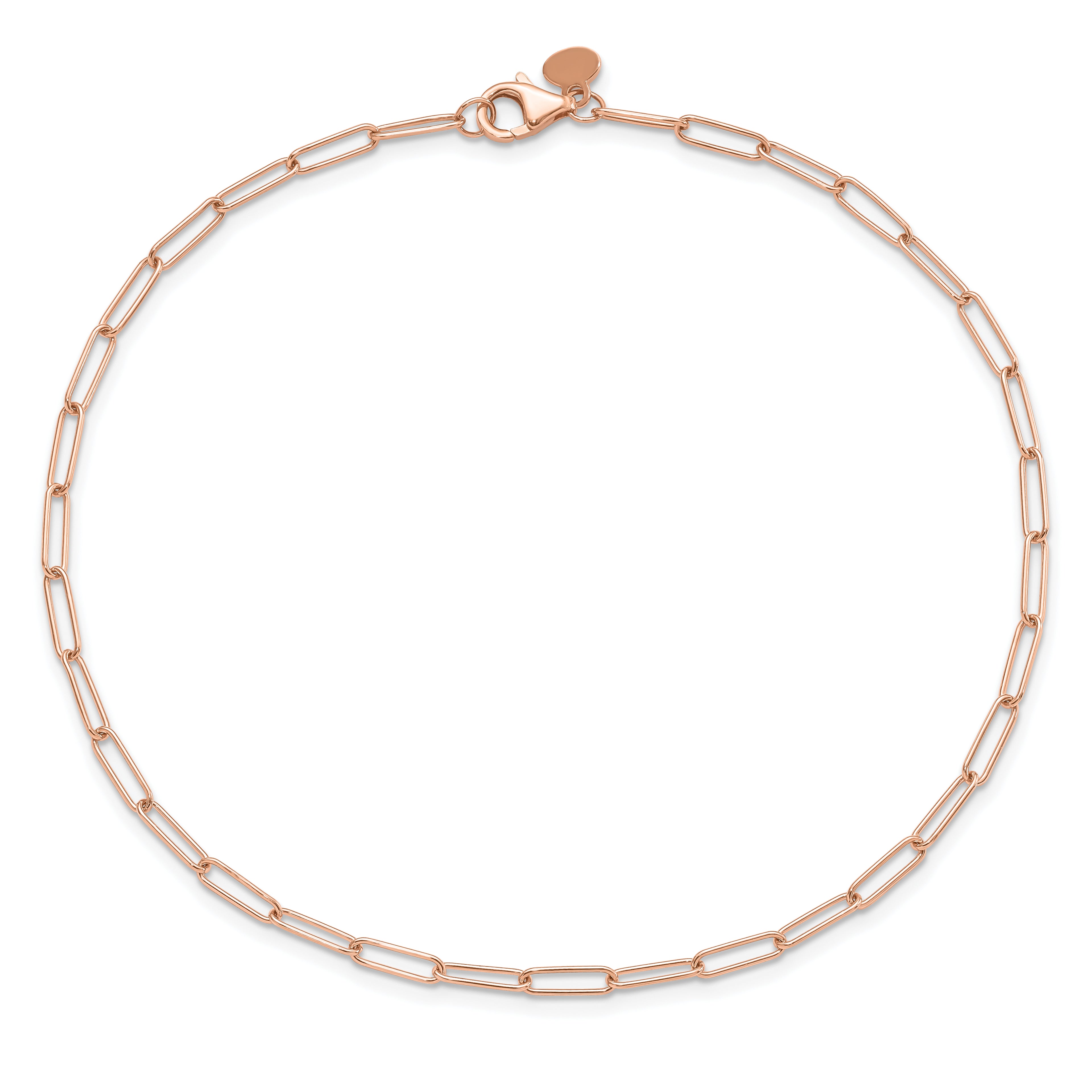 14K Rose Gold Polished Fancy Link Anklet