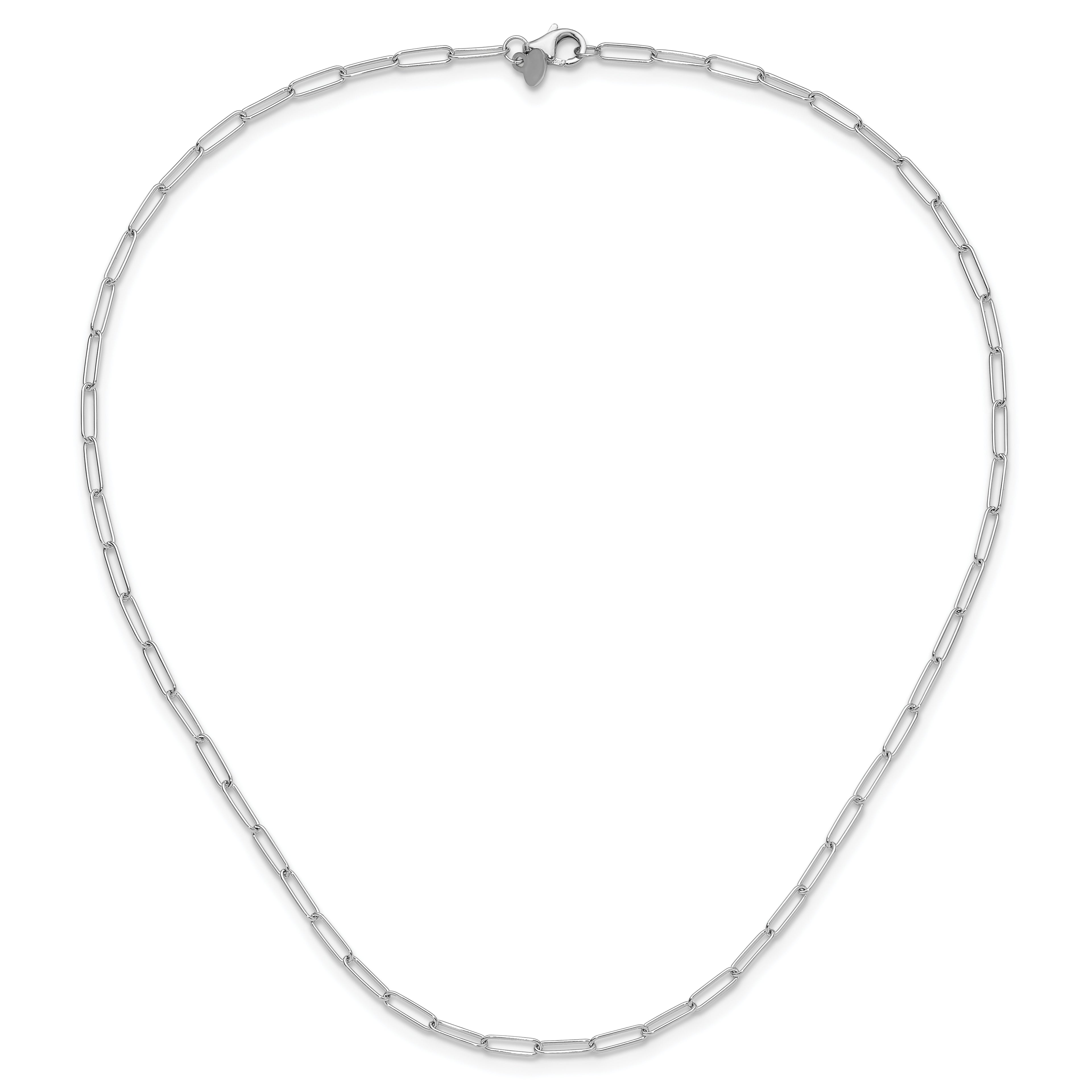 14K White Gold Polished Fancy Link Necklace