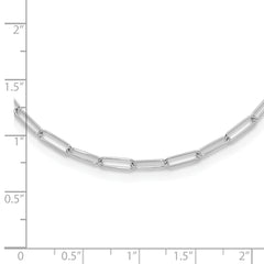 14K White Gold Polished Fancy Link Necklace