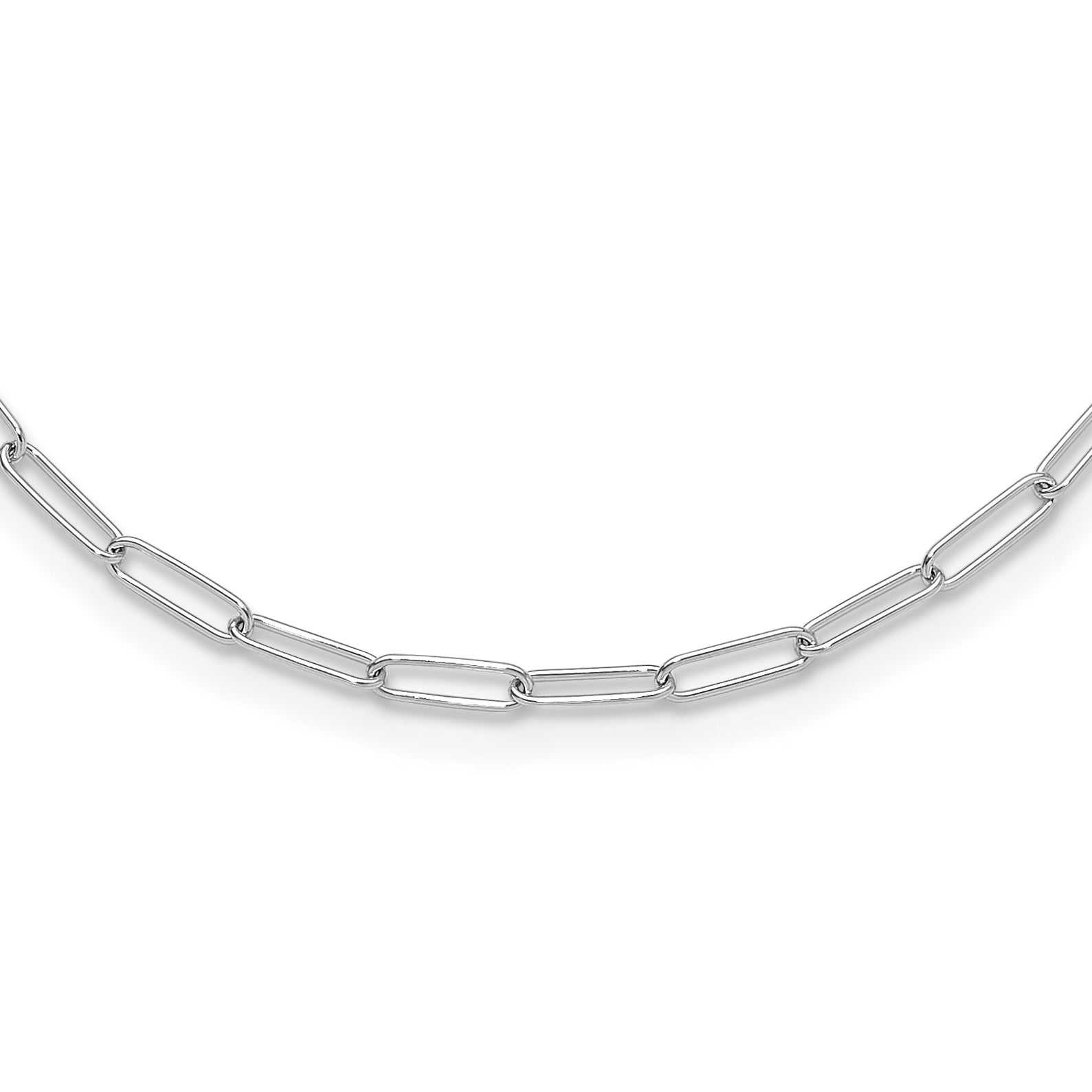 14K White Gold Polished Fancy Link Necklace Main image