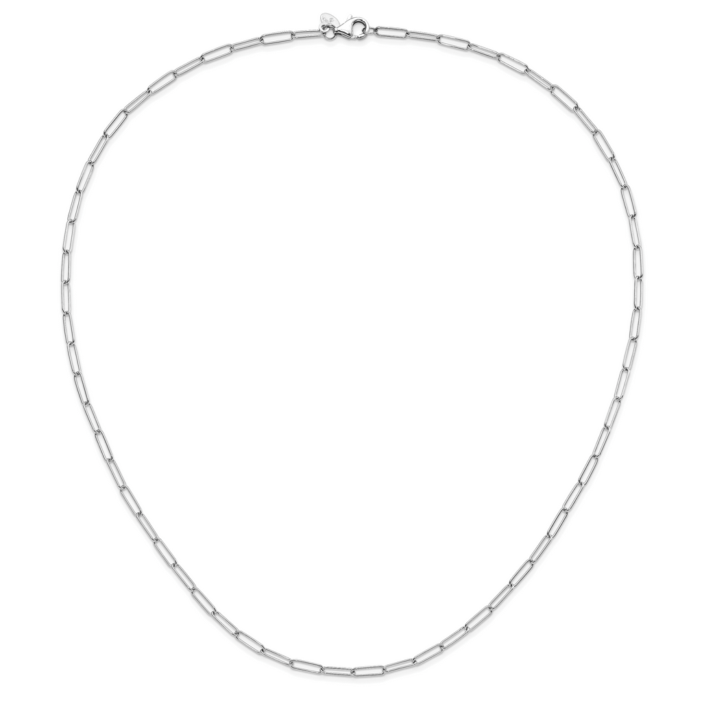 14K White Gold Polished Fancy Link Necklace