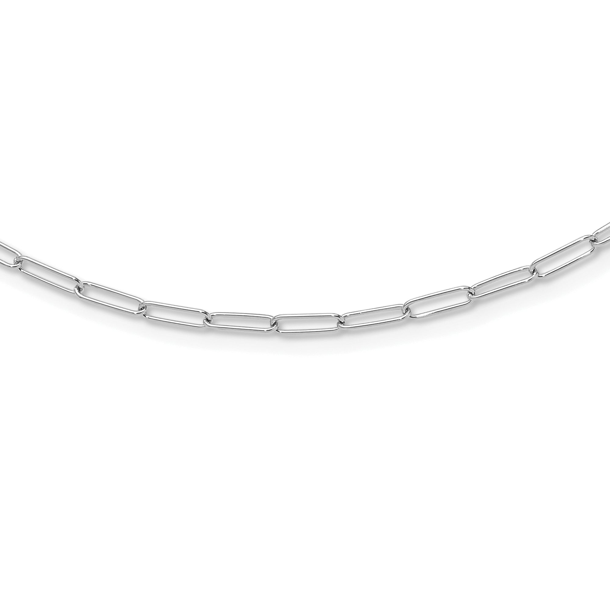 14K White Gold Polished Fancy Link Necklace Main image