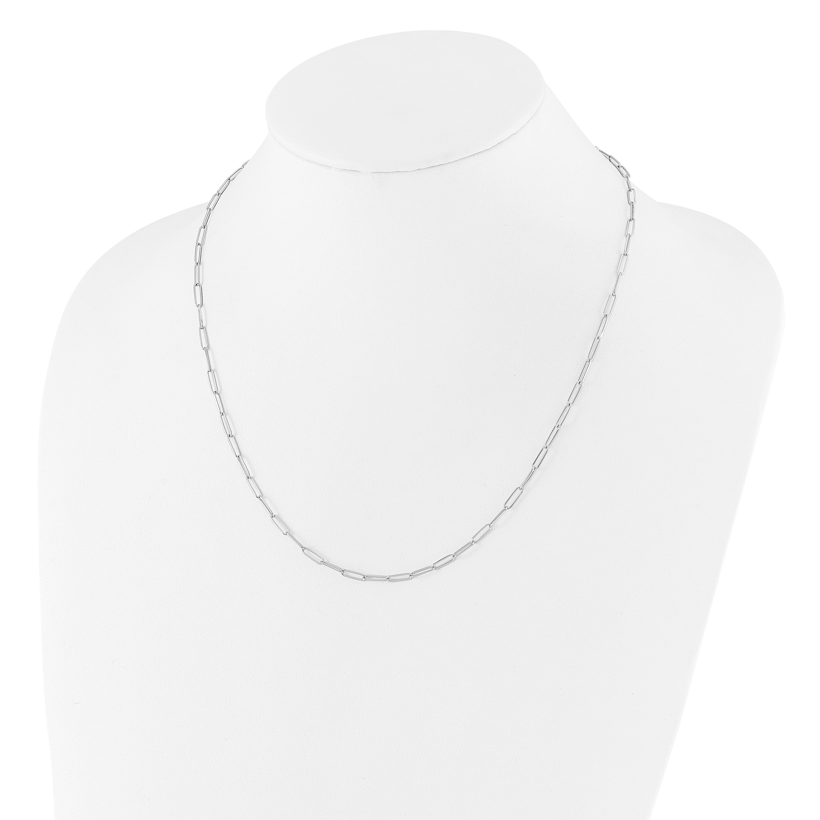 14K White Gold Polished Fancy Link Necklace