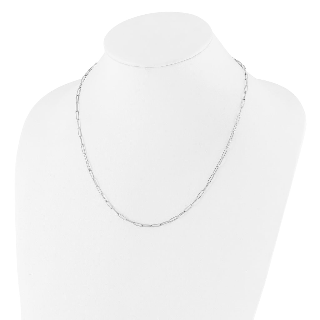 14K White Gold Polished Fancy Link Necklace
