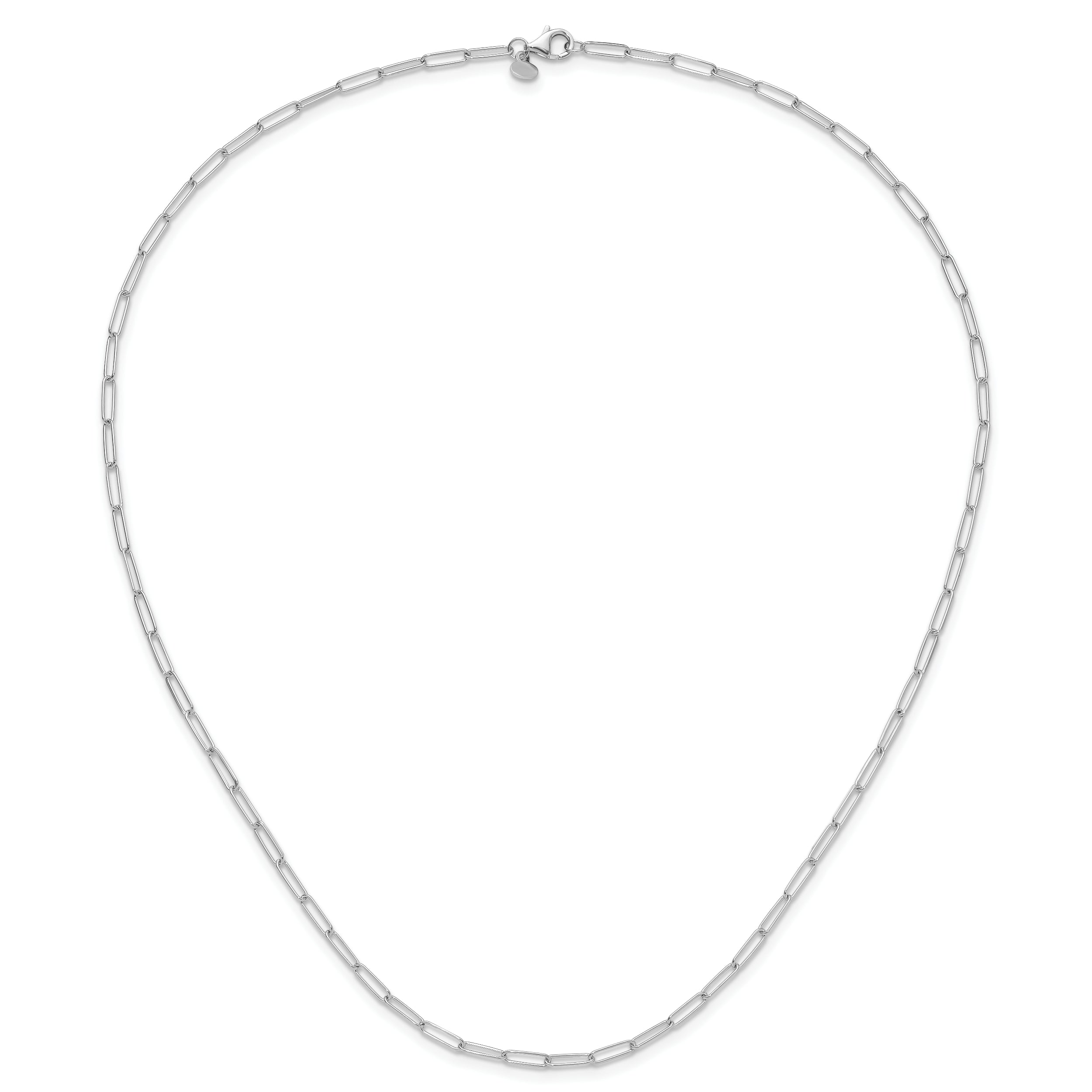 14K White Gold Polished Fancy Link Necklace