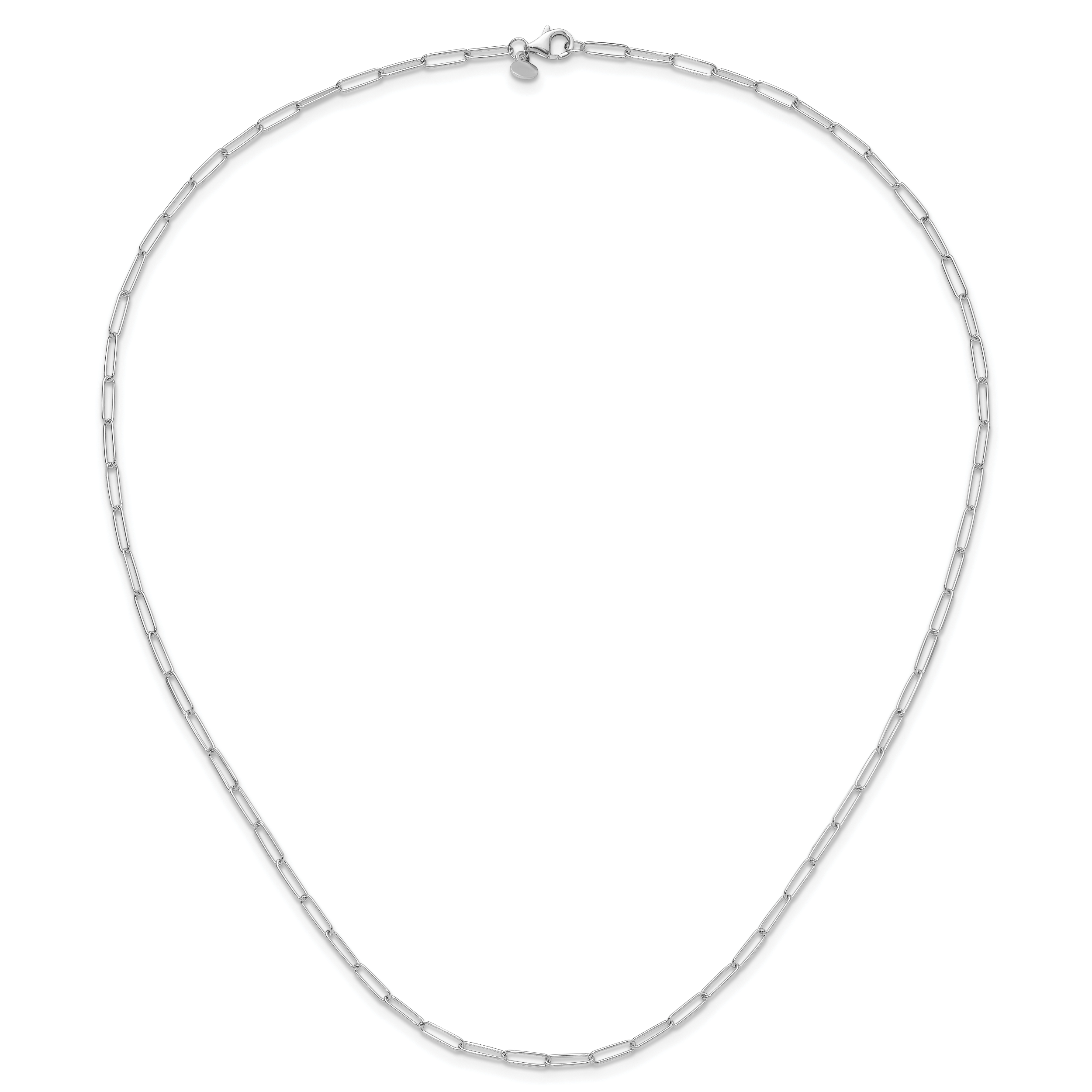 14K White Gold Polished Fancy Link Necklace