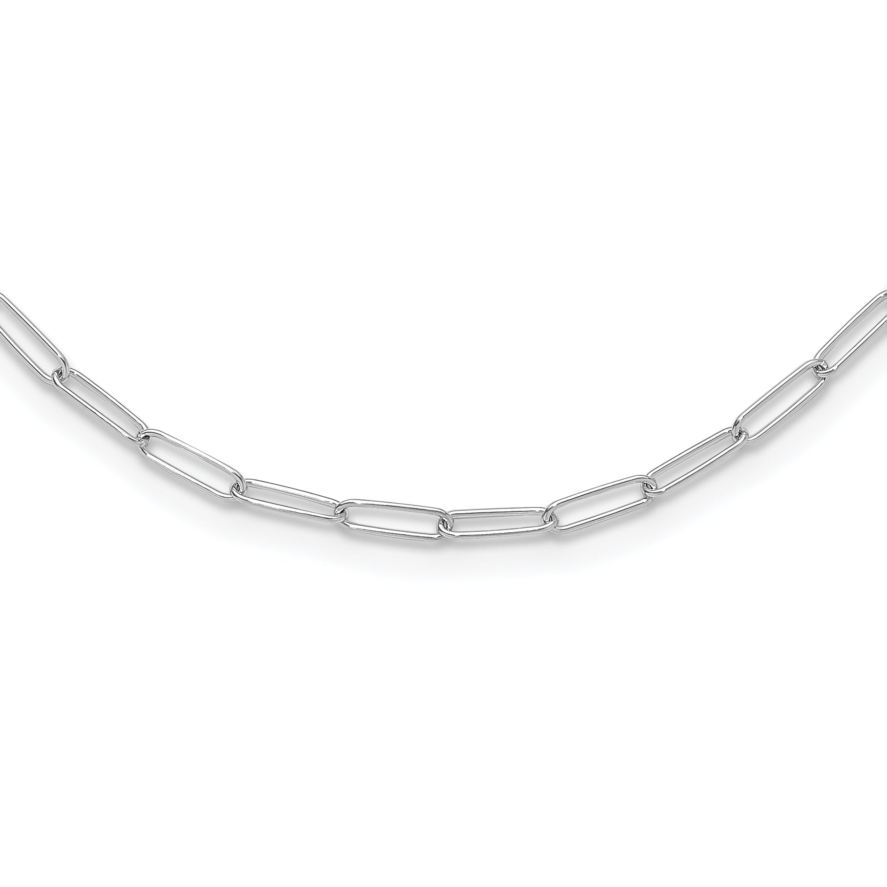 14K White Gold Polished Fancy Link Necklace Main image