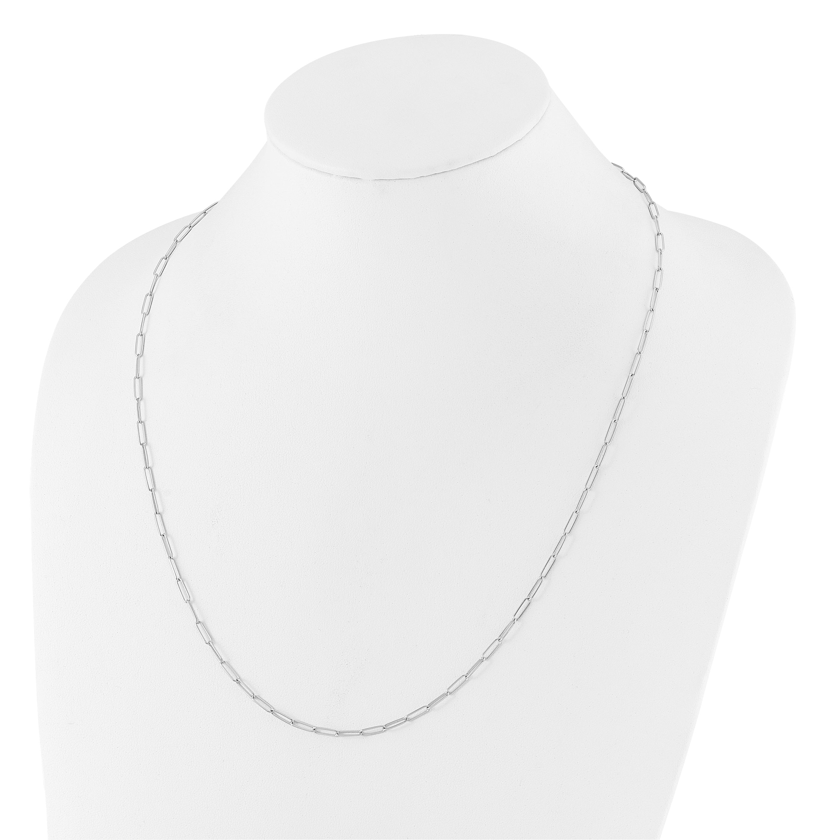 14K White Gold Polished Fancy Link Necklace
