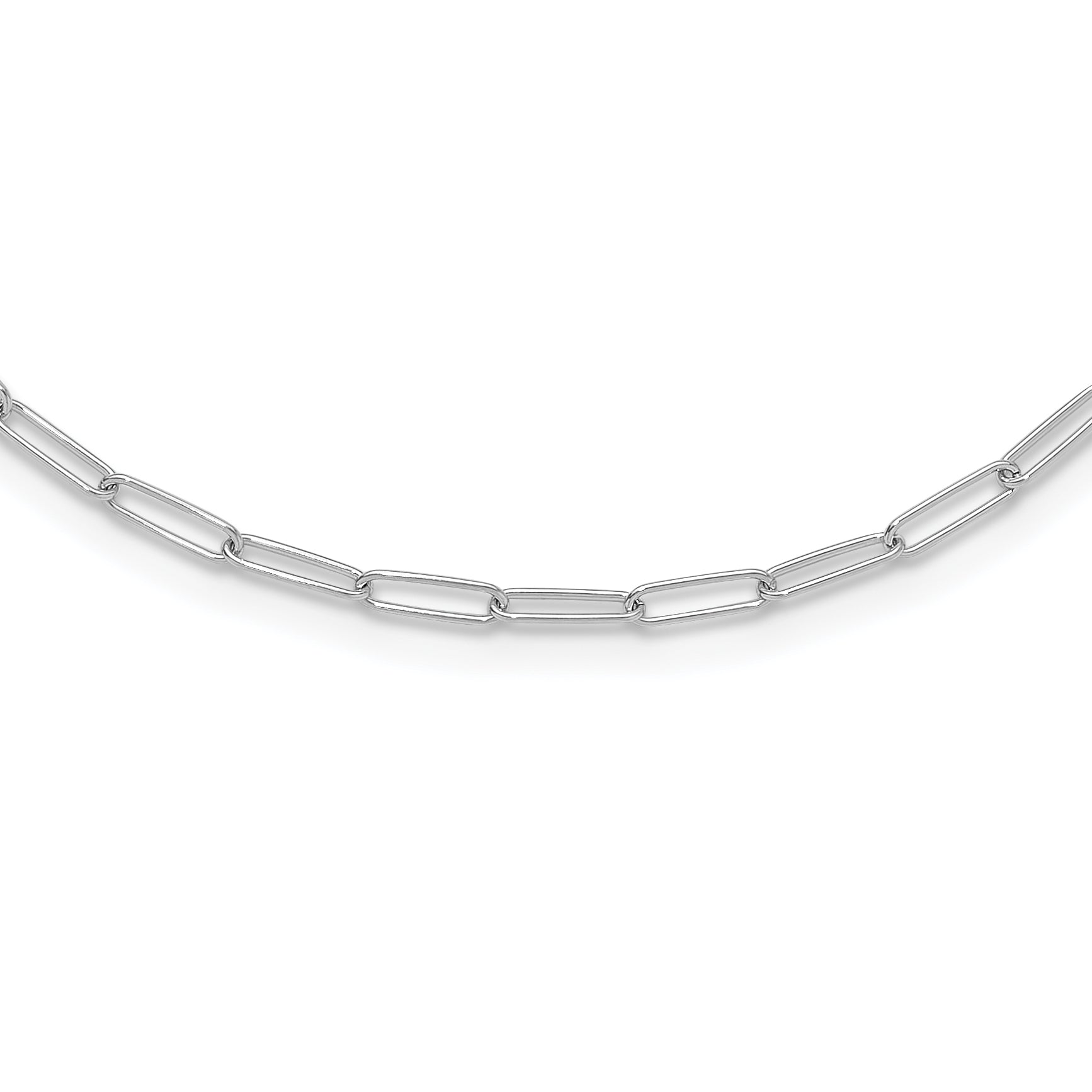 14K White Gold Polished Fancy Link Necklace Main image